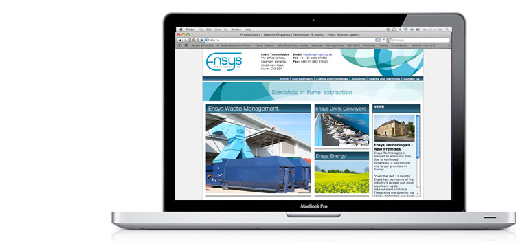 Ensys Technologies Website Design