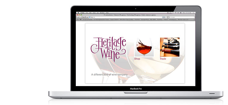 Heritage Wine Website design